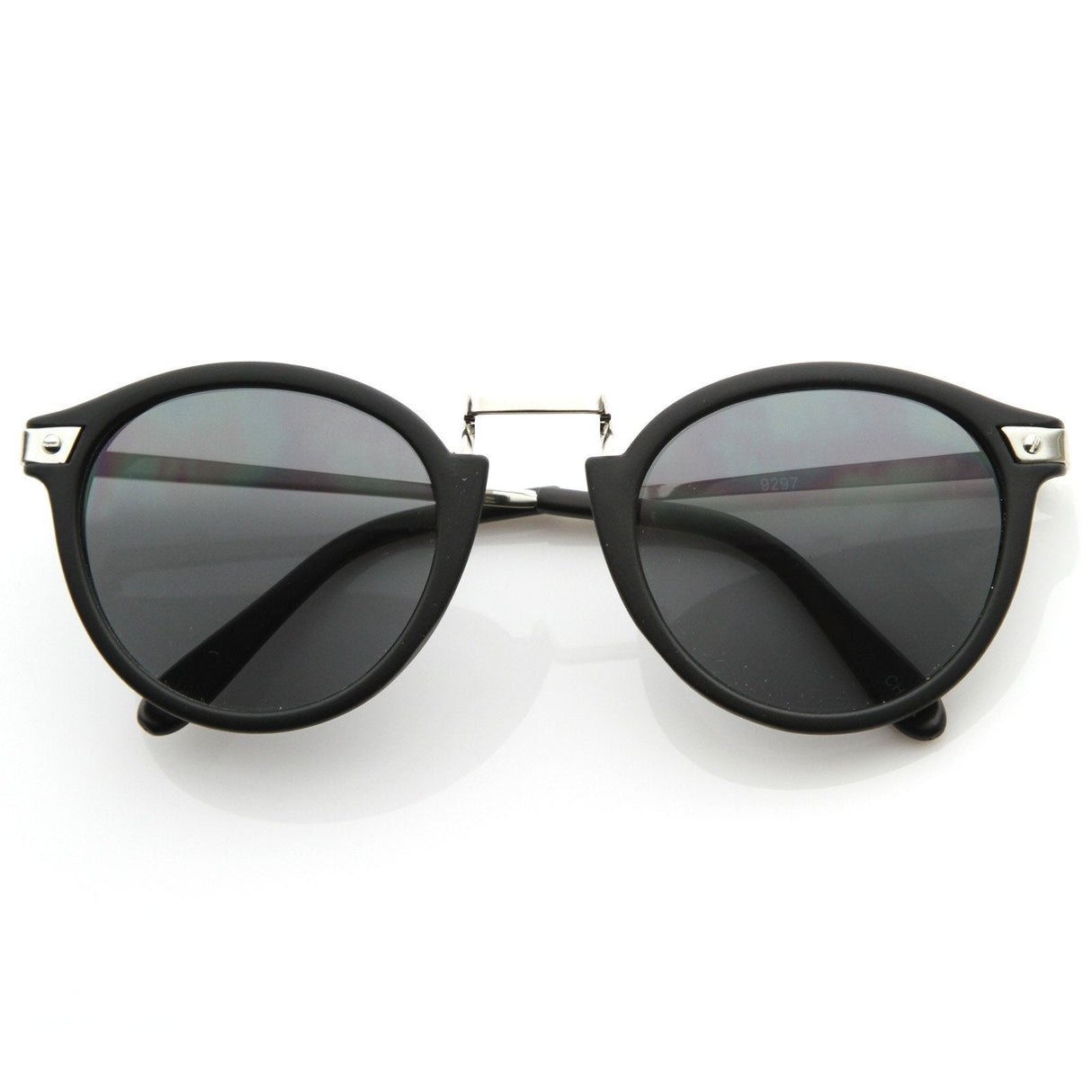 Vintage Steampunk Inspired Round Horned Rim Frame Sunglasses 8591 from zeroUV