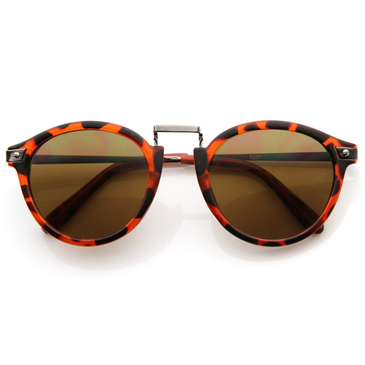 Vintage Steampunk Inspired Round Horned Rim Frame Sunglasses 8591 from zeroUV