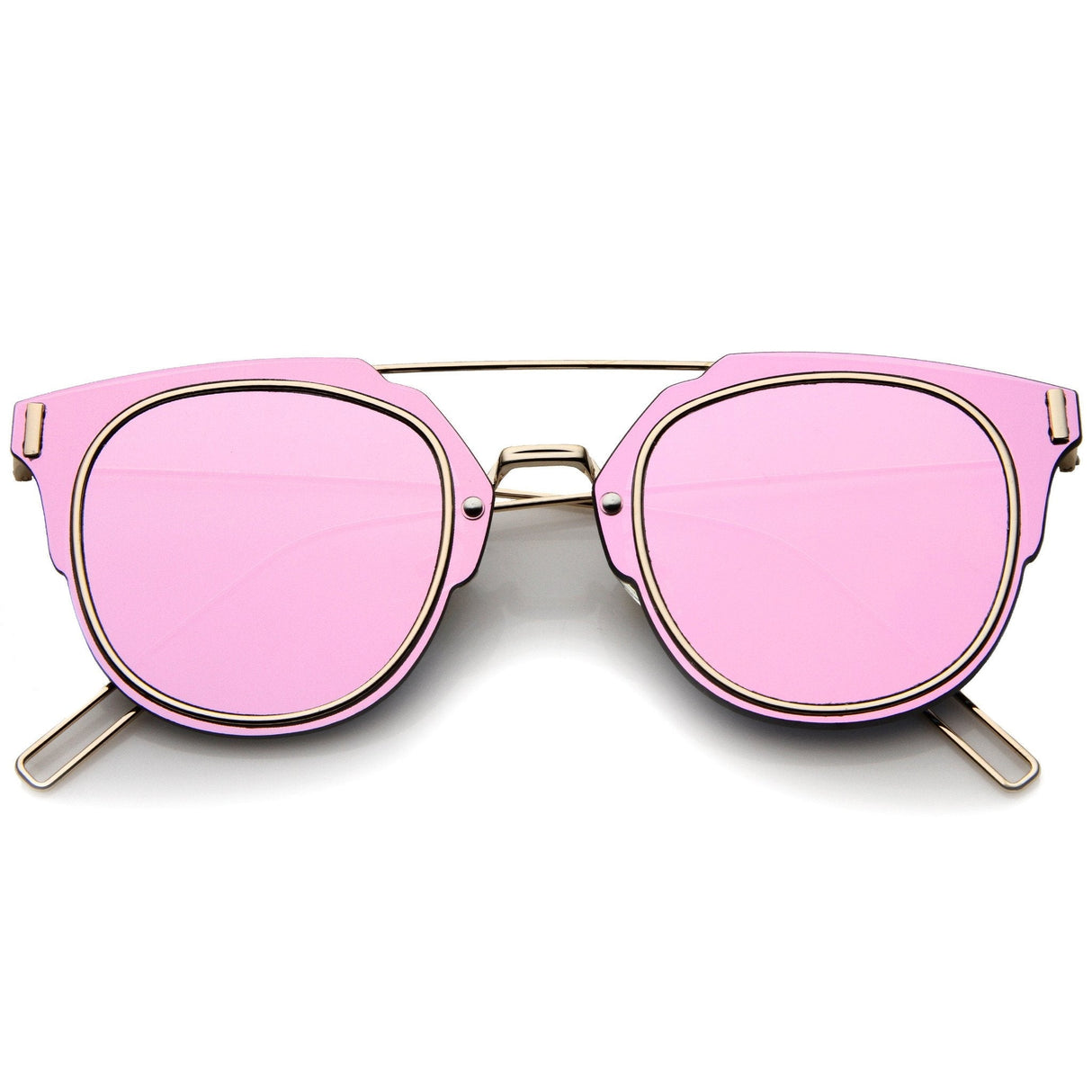 Minimal Wire Inner Rim Flat Color Mirror Lens Sunglasses A361 from zeroUV