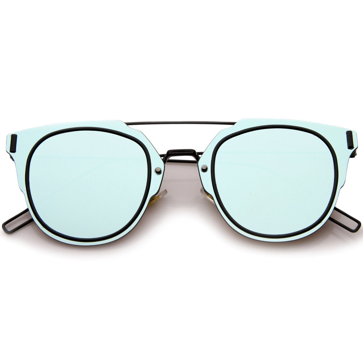Minimal Wire Inner Rim Flat Color Mirror Lens Sunglasses A361 from zeroUV