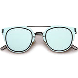 Minimal Wire Inner Rim Flat Color Mirror Lens Sunglasses A361 from zeroUV