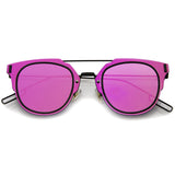 Minimal Wire Inner Rim Flat Color Mirror Lens Sunglasses A361 from zeroUV