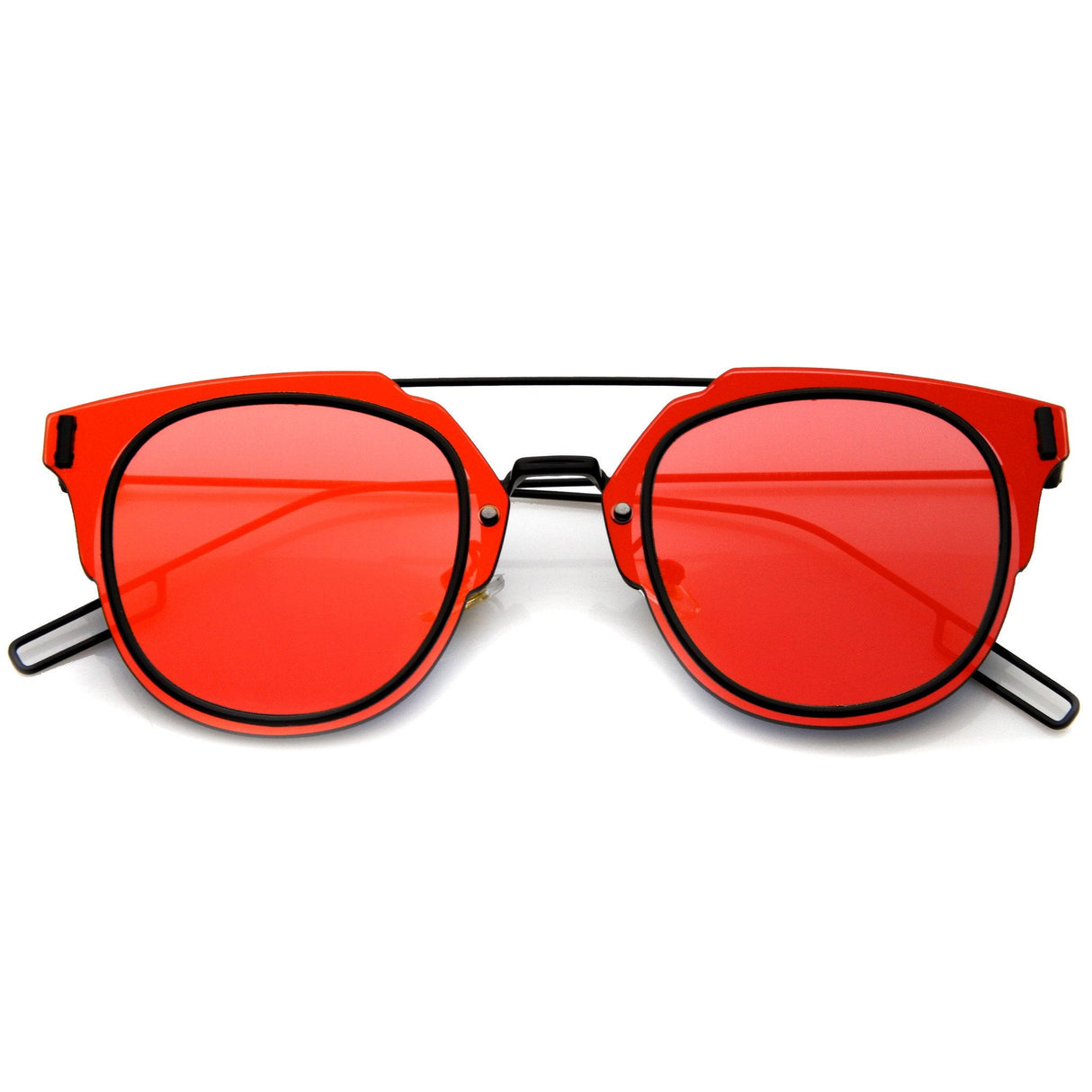 Minimal Wire Inner Rim Flat Color Mirror Lens Sunglasses A361 from zeroUV