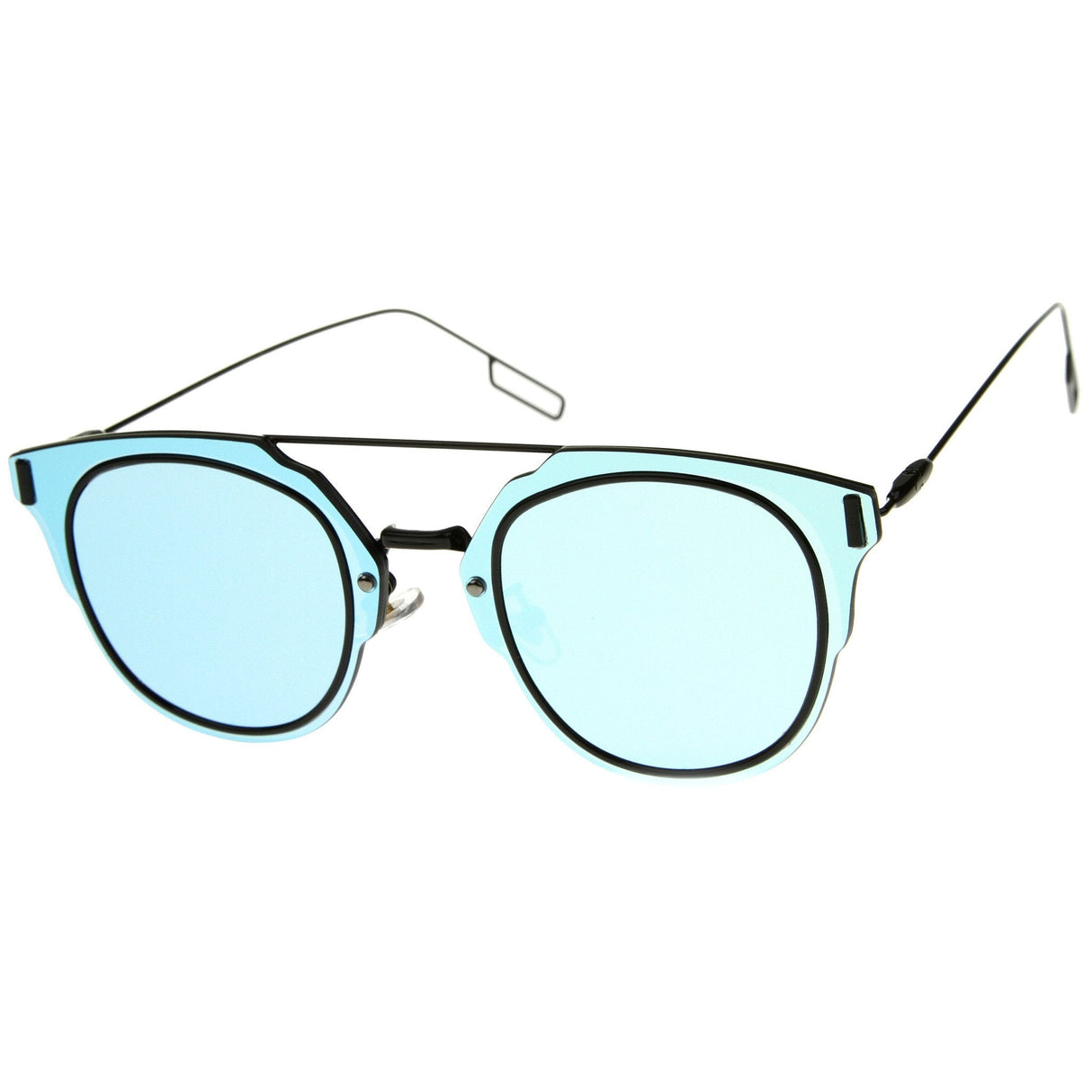 Minimal Wire Inner Rim Flat Color Mirror Lens Sunglasses A361 from zeroUV