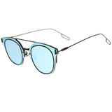 Minimal Wire Inner Rim Flat Color Mirror Lens Sunglasses A361 from zeroUV