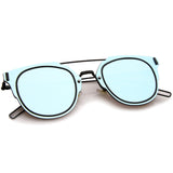 Minimal Wire Inner Rim Flat Color Mirror Lens Sunglasses A361 from zeroUV