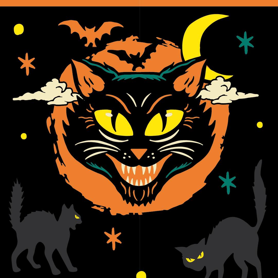 Vintage Black Cat Crew Socks from FootClothes