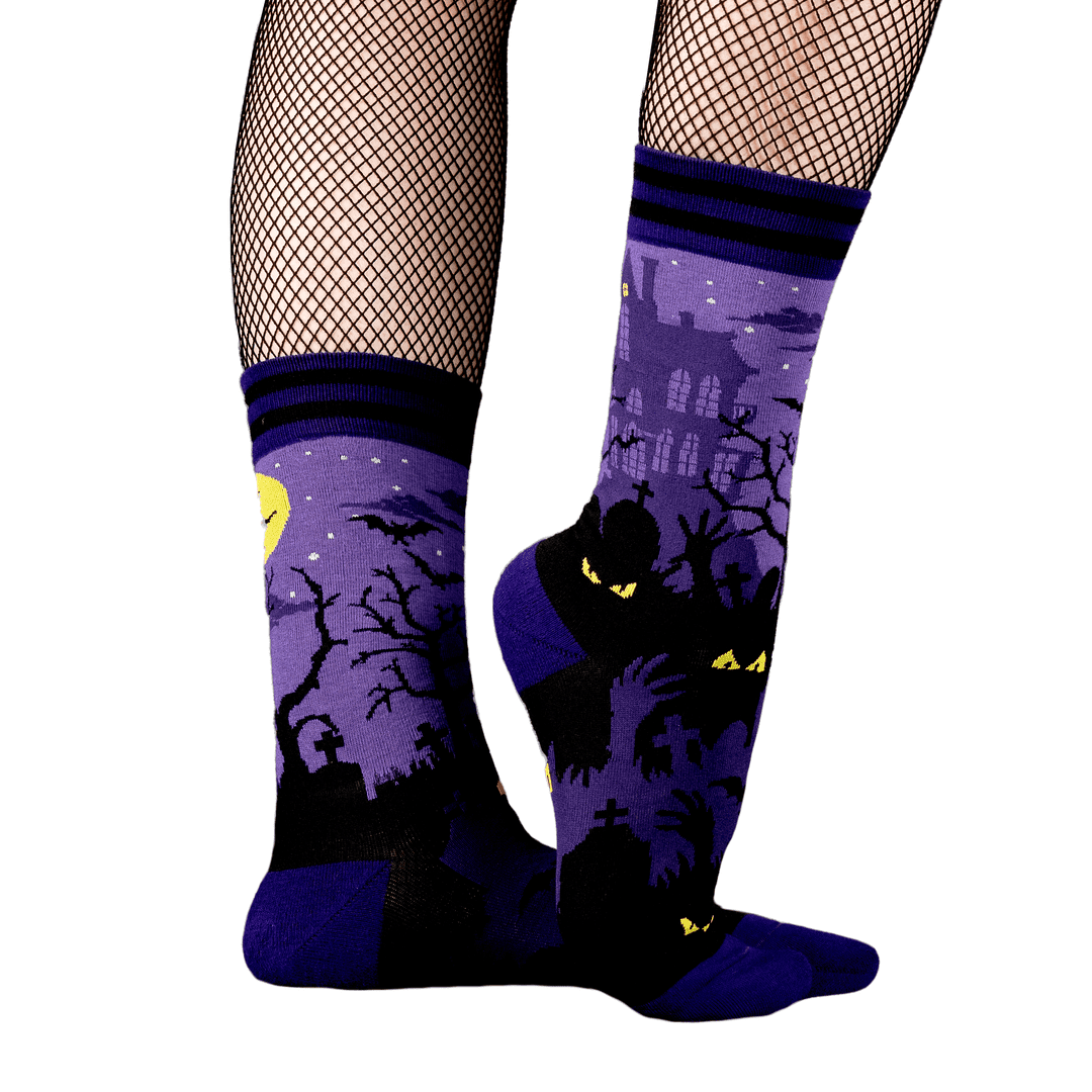 Haunted House Crew Socks from FootClothes