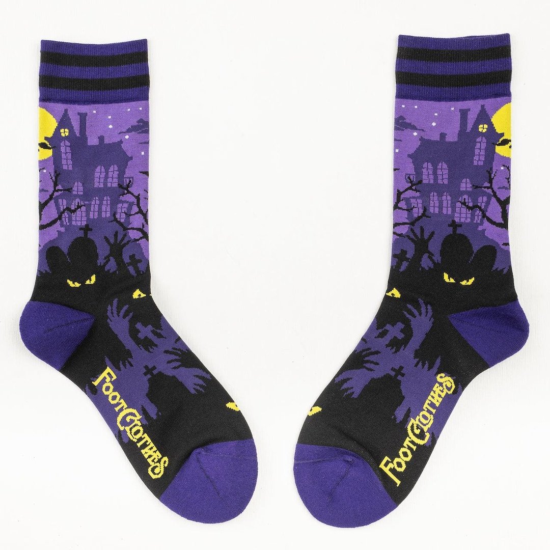 Haunted House Crew Socks from FootClothes