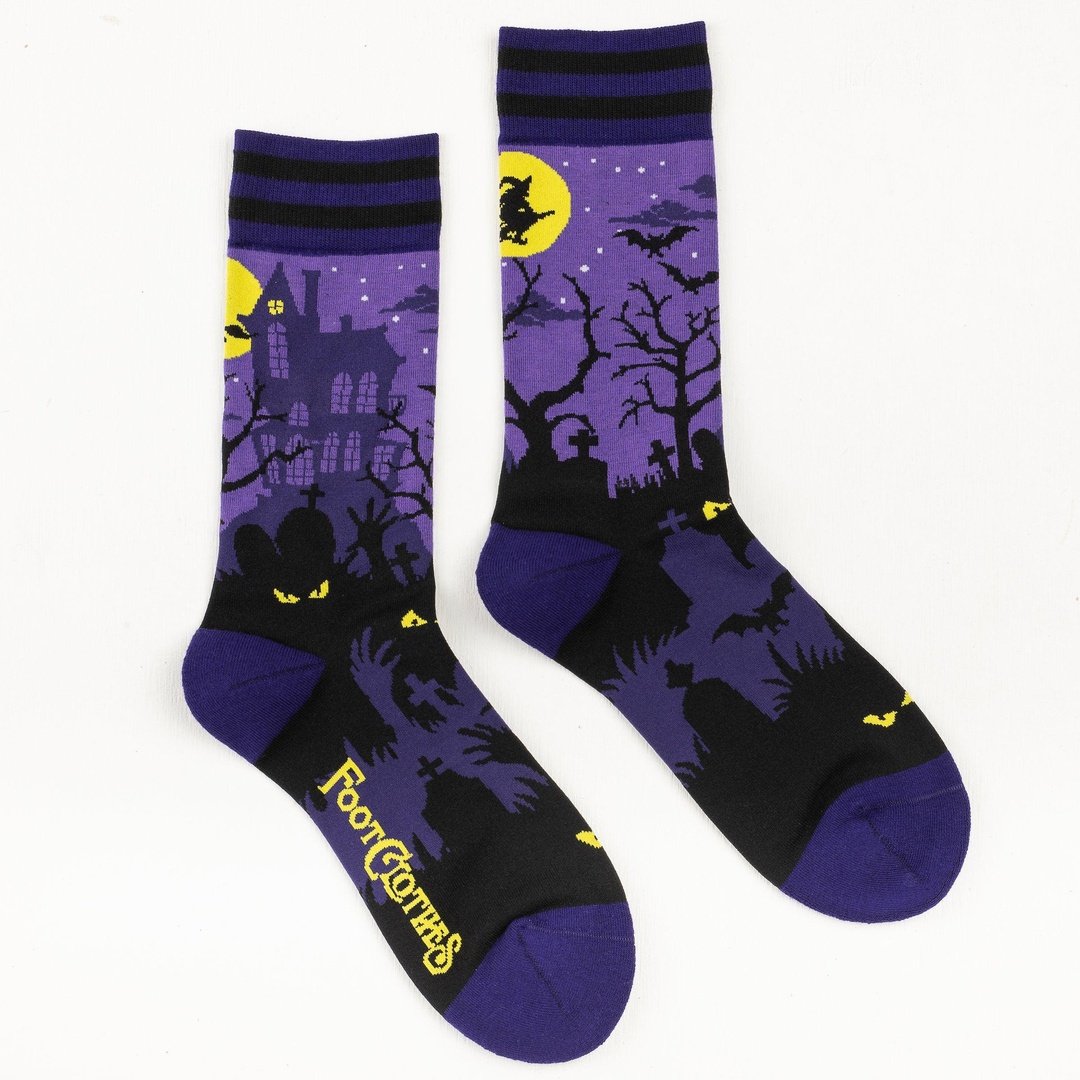 Haunted House Crew Socks from FootClothes