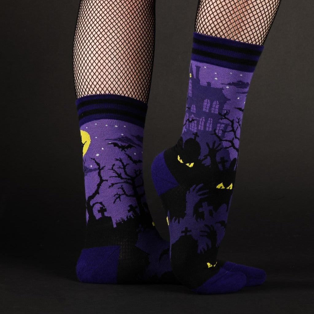 Haunted House Crew Socks from FootClothes
