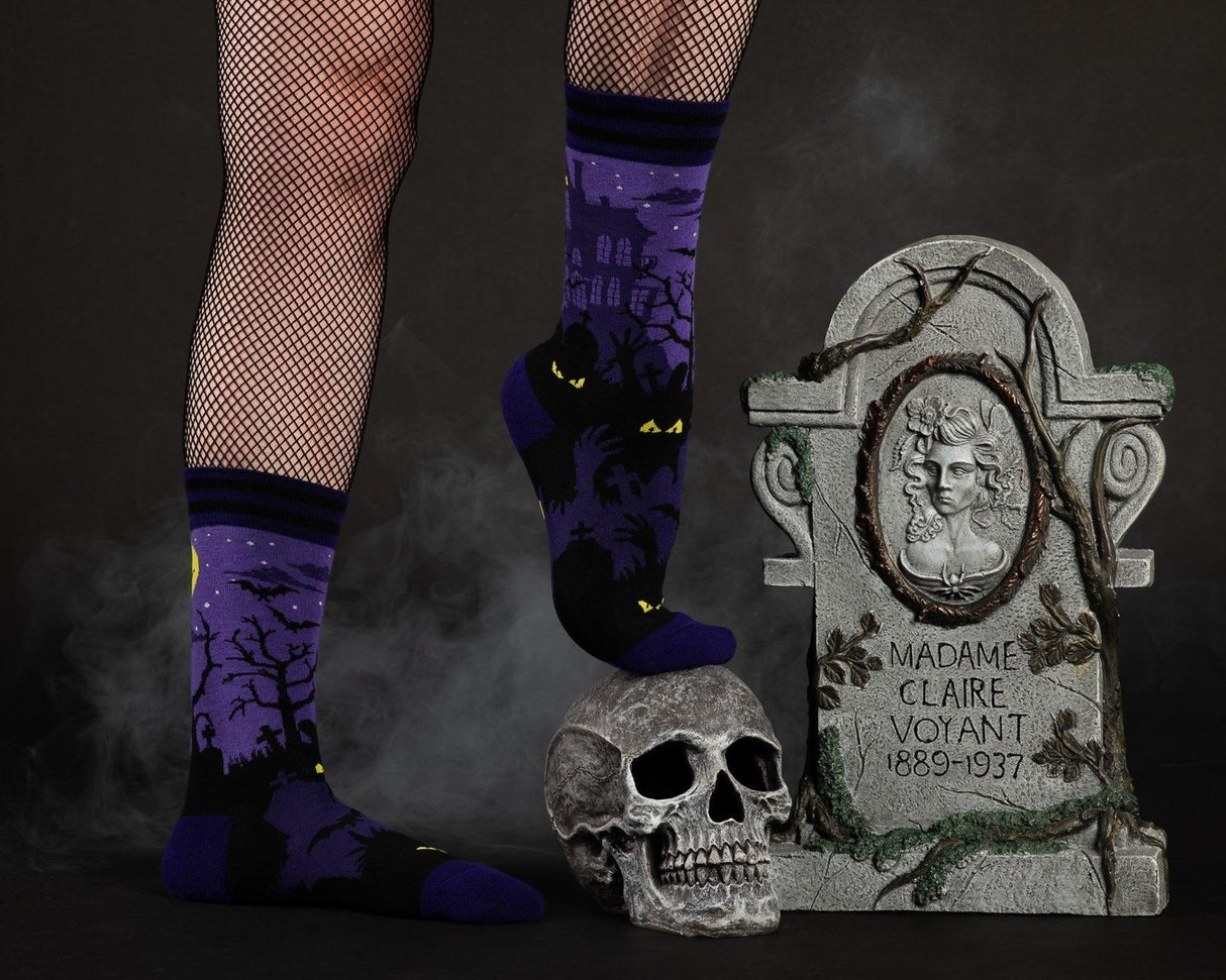 Haunted House Crew Socks from FootClothes