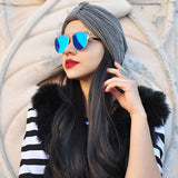 Modern Metal Crossbar Mirrored Lens Flat Front Sunglasses A145 from zeroUV