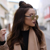 Modern Fashion Panto Flat Front Metal Aviator Sunglasses A121 from zeroUV