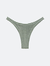 BALBOA BIKINI BOTTOM - GREEN STRIPED From ELYSIIAN