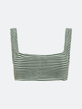 BALBOA BIKINI TOP - GREEN STRIPED From ELYSIIAN