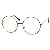 Vintage Era 1920's Large Round Metal Clear Lens Glasses 8714 from zeroUV