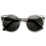Women's Indie Round Metal Laser Cut Mesh Cat Eye 9432 from zeroUV