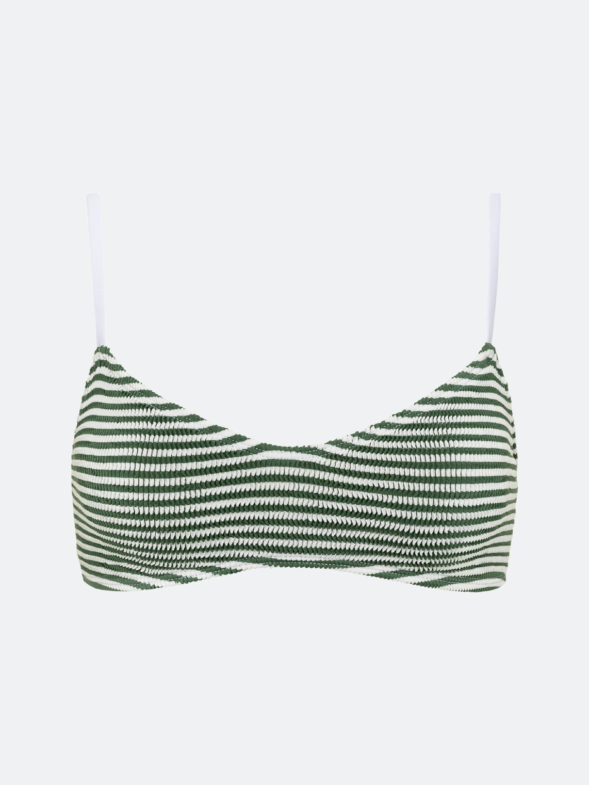 BALBOA LOW SCOOP BIKINI TOP - GREEN STRIPED From ELYSIIAN