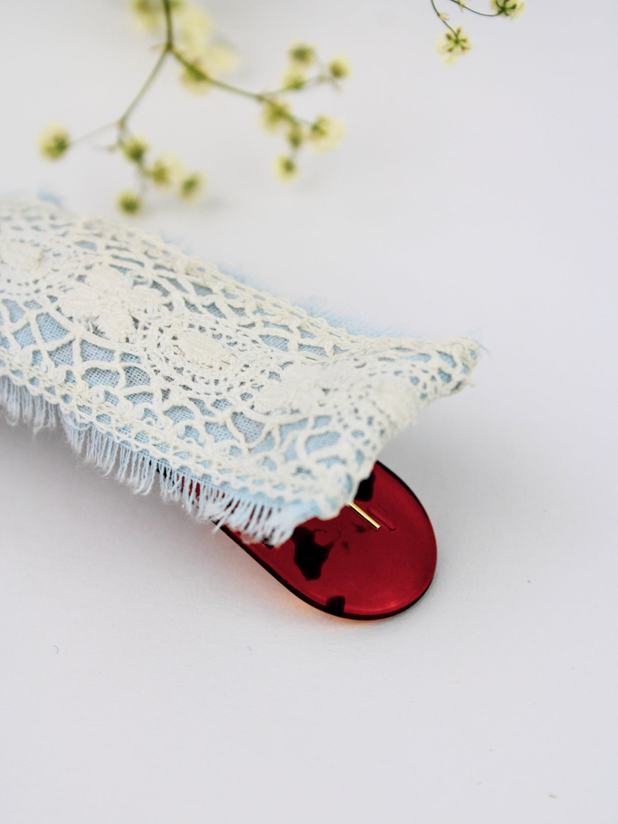 Amelia Lace and Linen Hair Clip from Ash & Rose