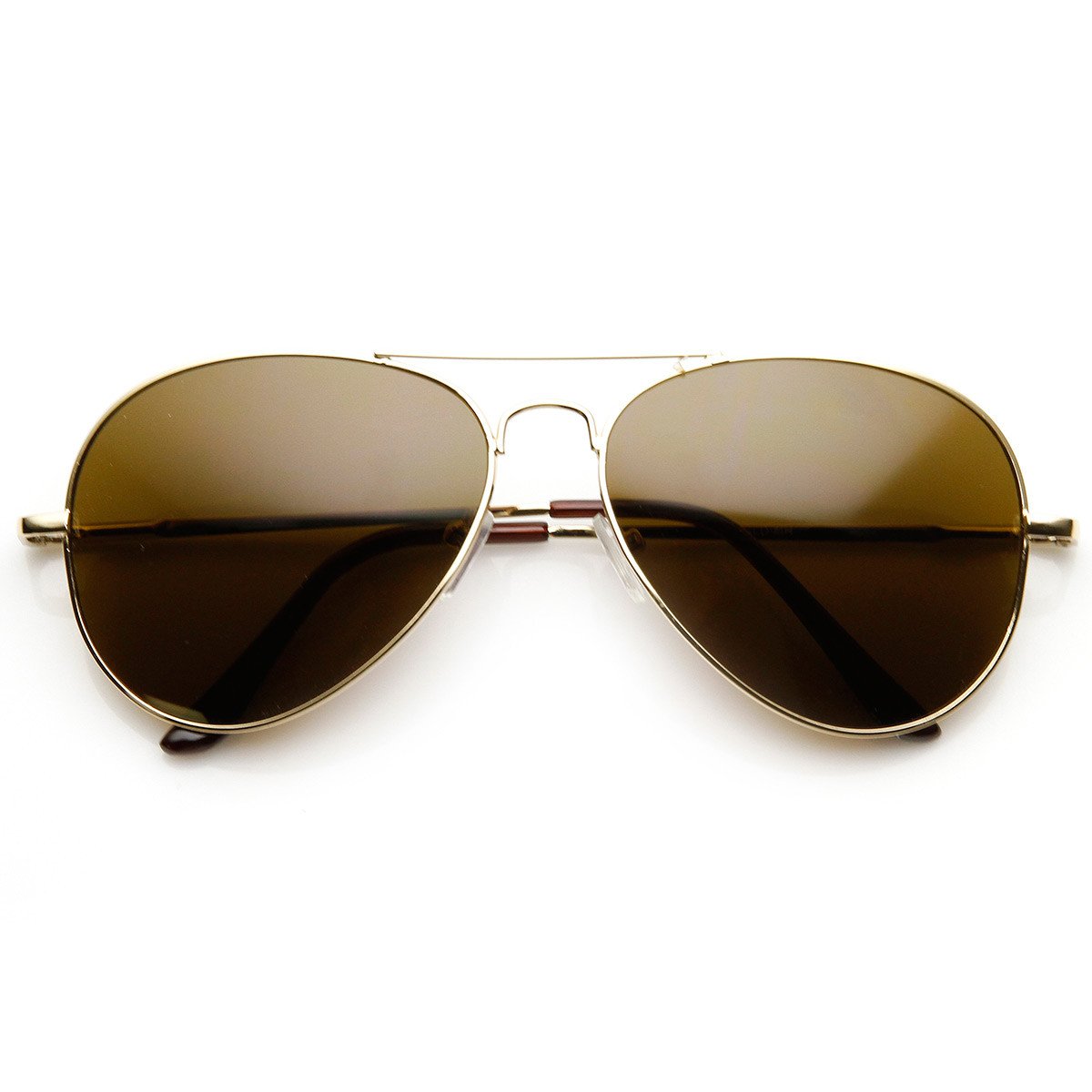 Large Premium Metal Aviator Sunglasses W/ Spring Temples 1377 from zeroUV