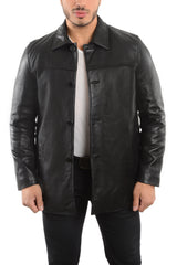 REED EST. 1950 Men's Jacket Genuine Lambskin Leather Four Button Car Coat - Imported from Reed Leather
