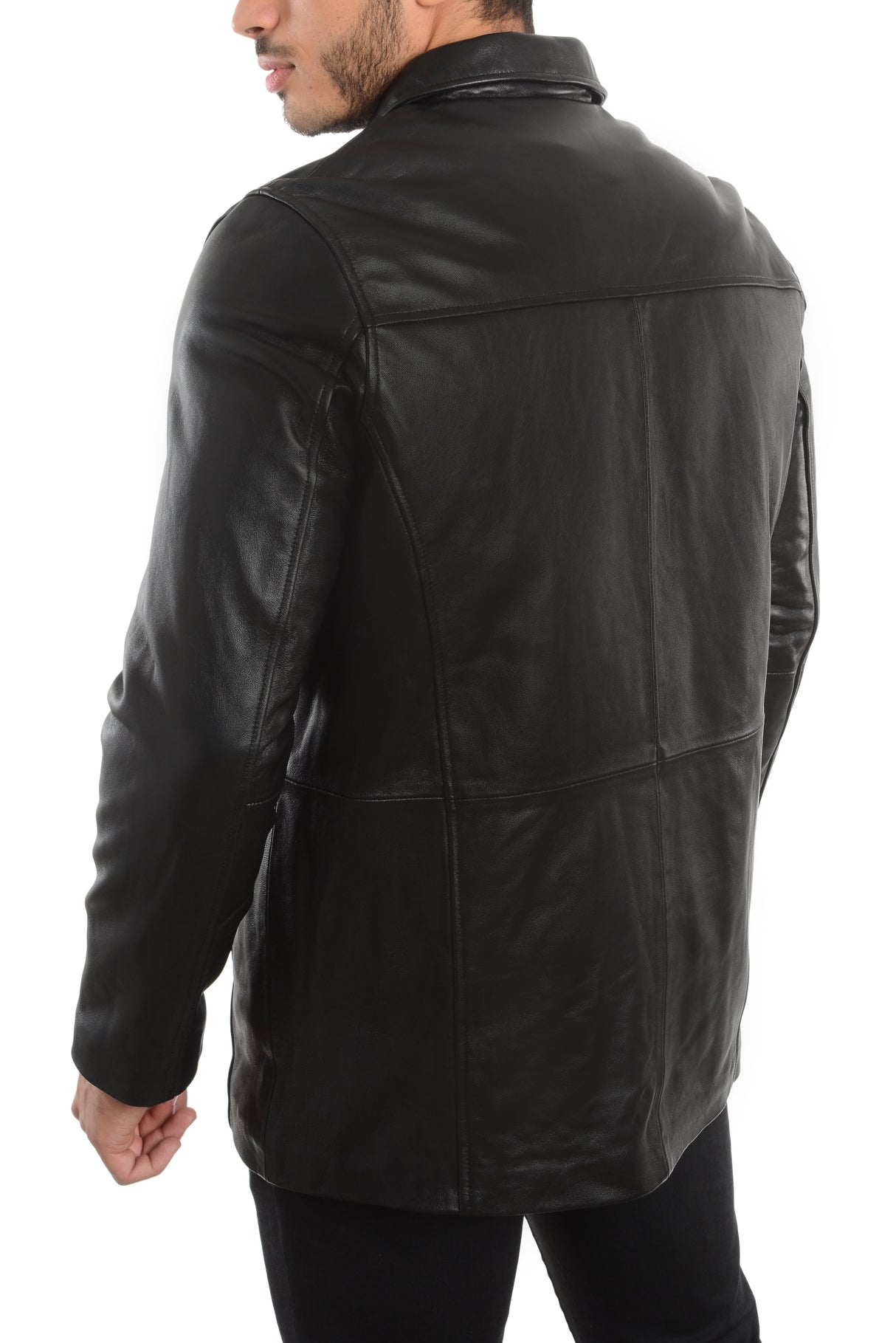 REED EST. 1950 Men's Jacket Genuine Lambskin Leather Four Button Car Coat - Imported from Reed Leather