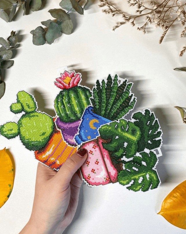 Cactus 108CS Counted Cross-Stitch Kit From Wizardi
