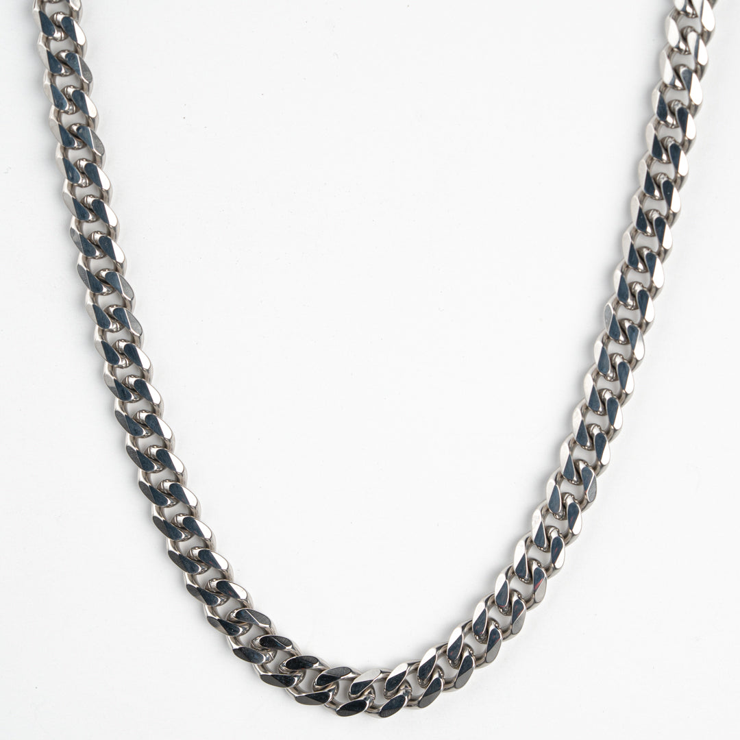 Classic Silver Cuban Chain - 7mm from Vintage Gentlemen From Vintage Gentlemen