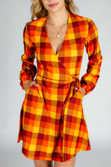 That 70s Dress | Thanksgiving Plaid Wrap Dress from Shinesty