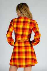 That 70s Dress | Thanksgiving Plaid Wrap Dress from Shinesty
