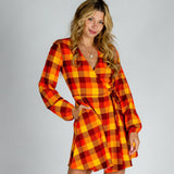 That 70s Dress | Thanksgiving Plaid Wrap Dress from Shinesty