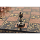 Brass 12" Metal Luxury Chess Pieces & Board Set- French Staunton -Copper & Black From Royal Chess Mall
