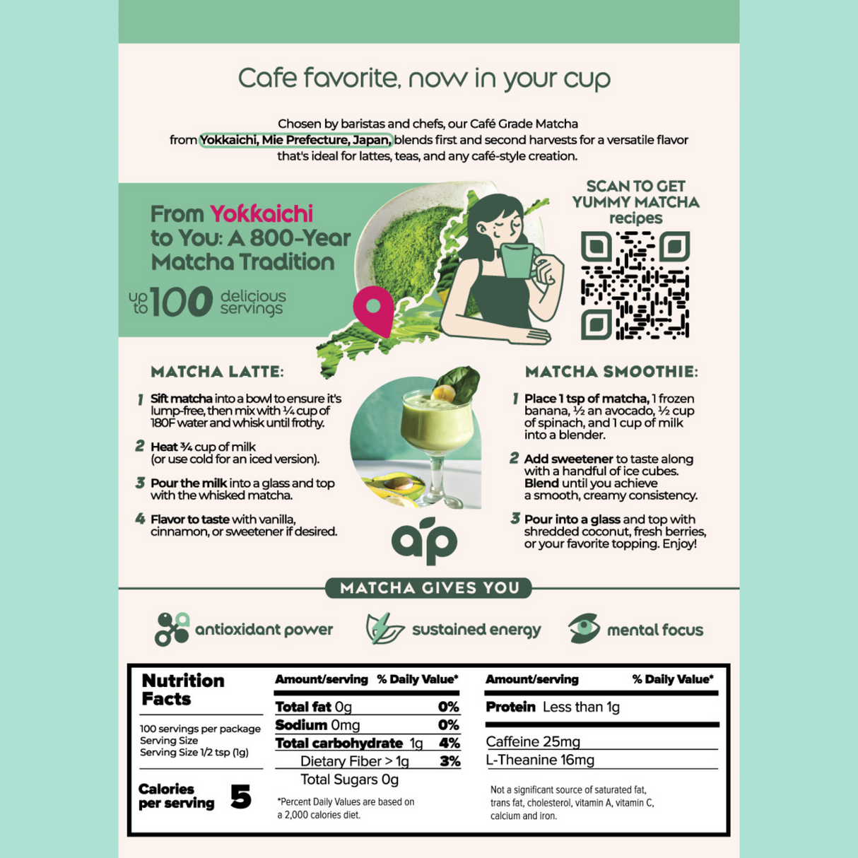 Organic Japanese Matcha Green Tea Powder from Aprika Life