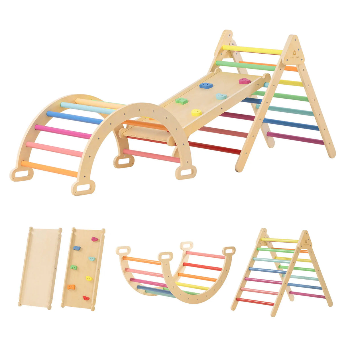 Tiny Land® 7-in-1 Rainbow Climbing Set From Tiny Land