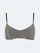 BALBOA LOW SCOOP BIKINI TOP - BLACK STRIPED From ELYSIIAN