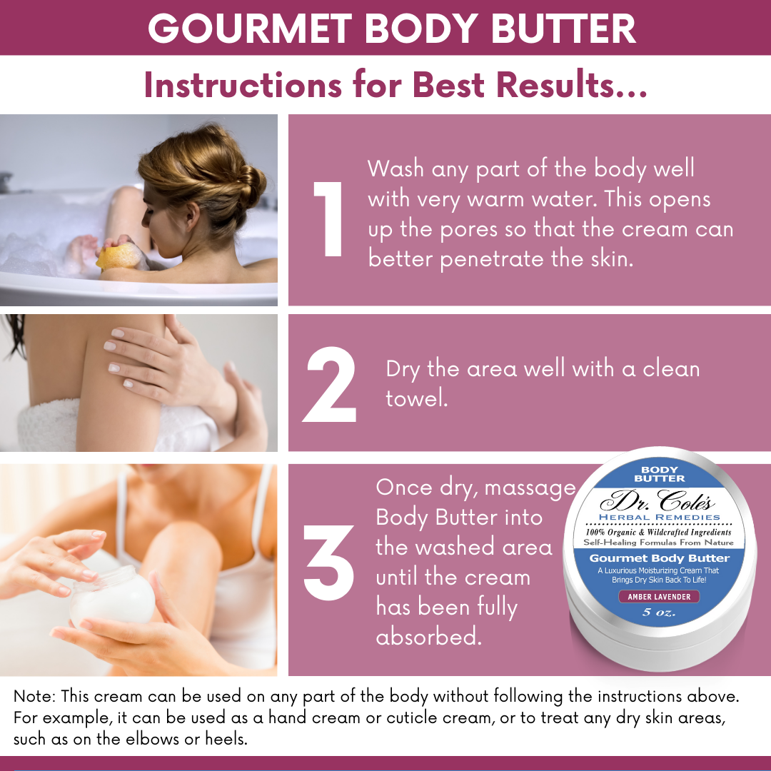 Dr. Cole's Gourmet Body Butter - AMBER LAVENDER From Dr. Cole's Herbal Remedies