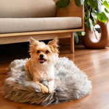 PupRug by Paw.com™ Faux Fur Orthopedic Dog Bed - Curve Charcoal Grey from Paw.com