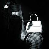Cottontail - White+Black Vegan Leather Bag from Gunas New York
