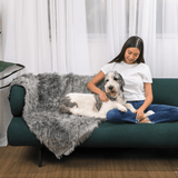 PupCloud™ Human-Size Dog Bed + Matching Waterproof Blanket Bundle - Charcoal Grey from Paw.com