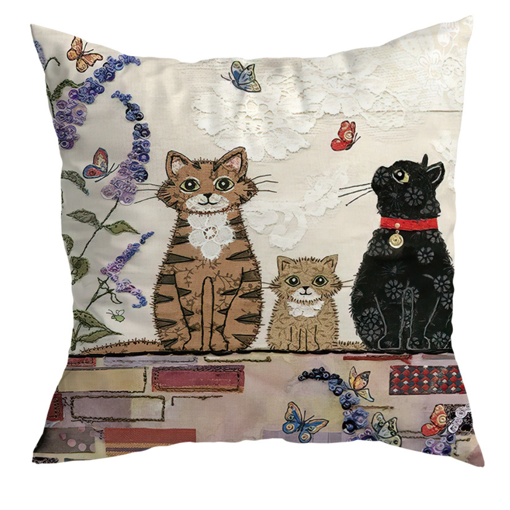 Vintage Black Cat Cushion Covers from Moderny