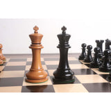 Original Staunton Chess Set- Chess Pieces Only- Lacquered Distress Antiqued Boxwood & Ebony- 4.5" King From Royal Chess Mall
