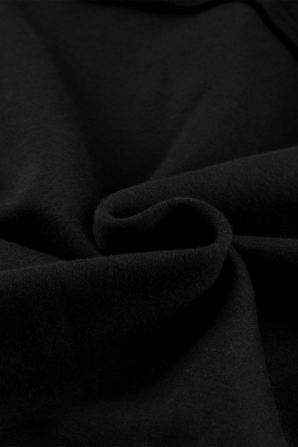 Black Flap Pocket Drawstring Hood Zip Up Jacket from MsDressly