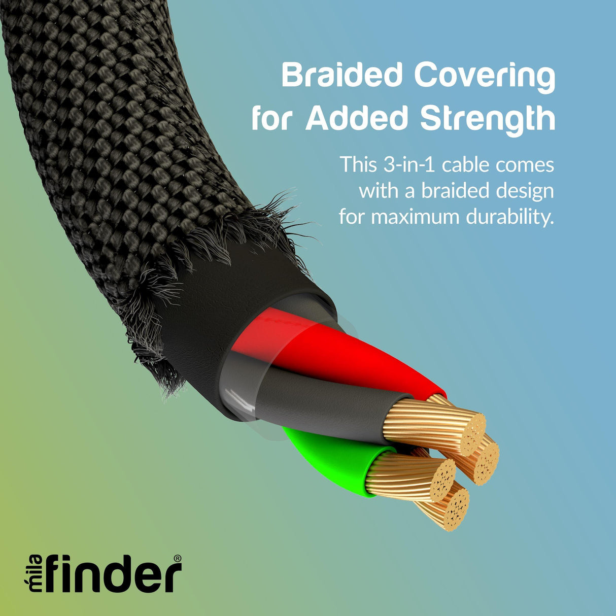 3 foot 3-in-1 charger Compact - Pack of 12 from Mila Lifestyle Accessories