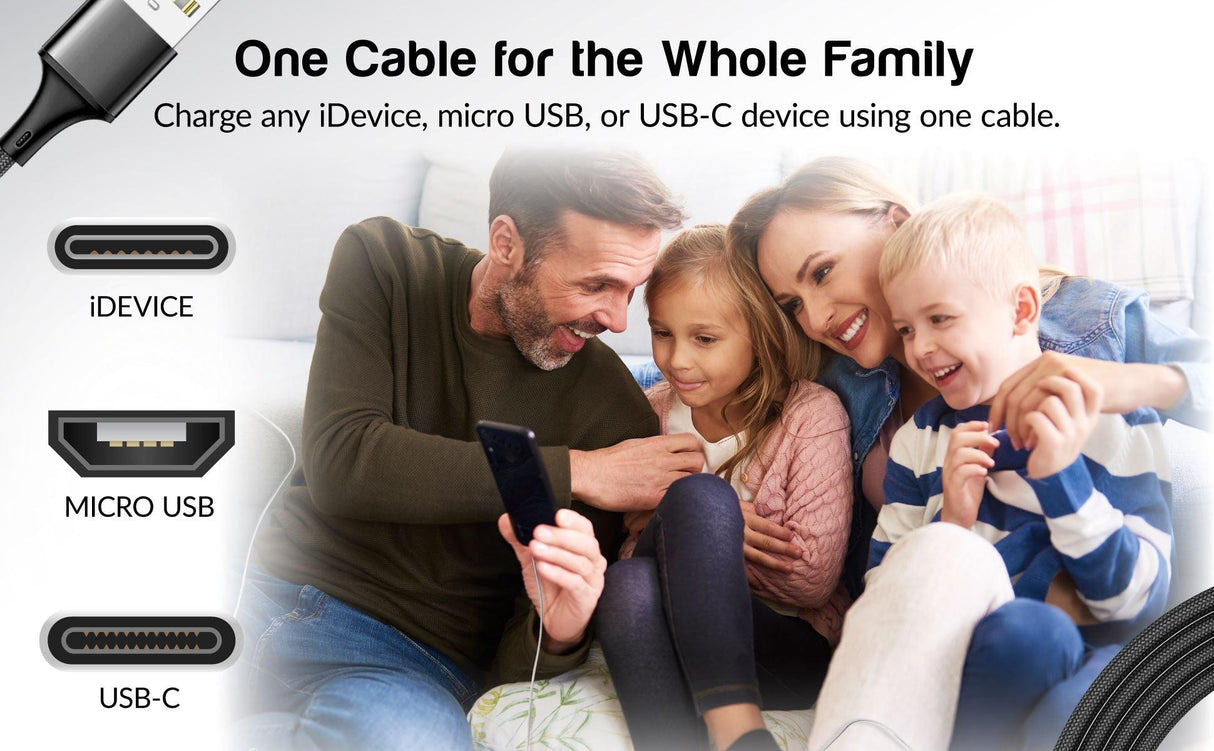 10 Foot 3-in-1 Cable - Refill 12pc from Mila Lifestyle Accessories