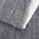 Tache Dark Grey Faux Fur Throw Blanket Bubble Textured Striped Embossed (#11)