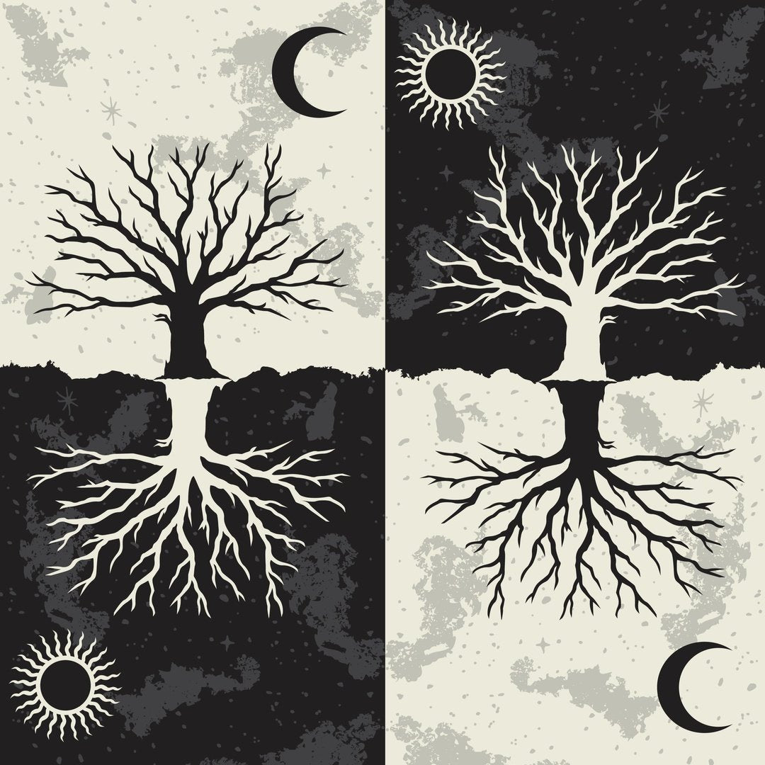 As Above So Below Tree Knee High Socks from FootClothes