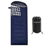 Hooded Camping Sleeping Bag for Adult with Cotton Flannel,Red,Blue,Navy Blue From Redcamp