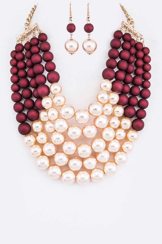 2 Tone Layered Pearls Strand Statement Necklace from My Pampered Life Seattle