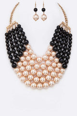 2 Tone Layered Pearls Strand Statement Necklace from My Pampered Life Seattle